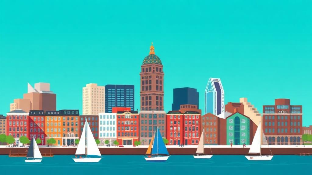 Massachusetts skyline illustration
